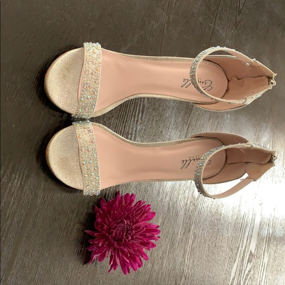 Camille silver heels